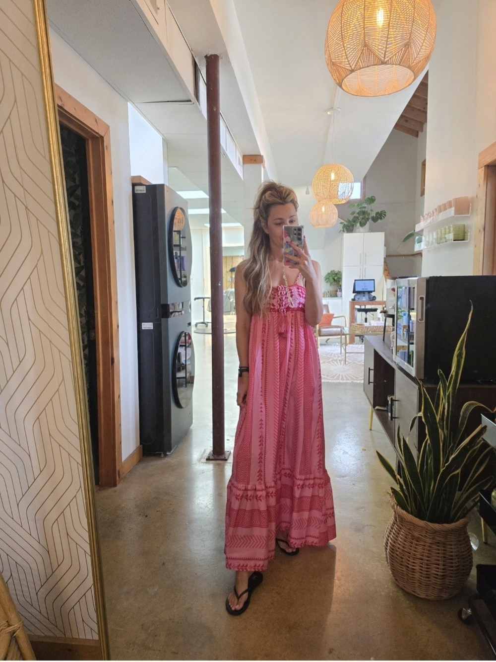 Pink Boho Maxi Dress